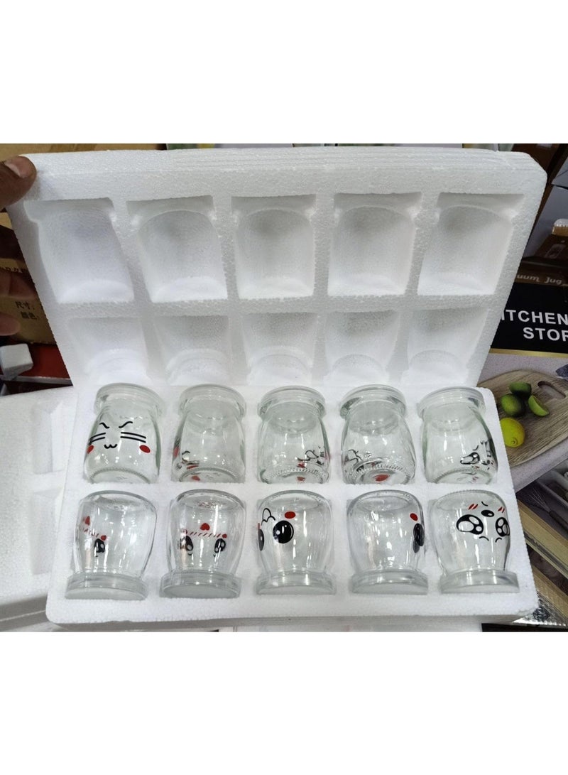 Glass Pudding Yogurt Jars with Lids, Small Storage Containers for Desserts, 10 Pack with 10 spoons) - Image 5